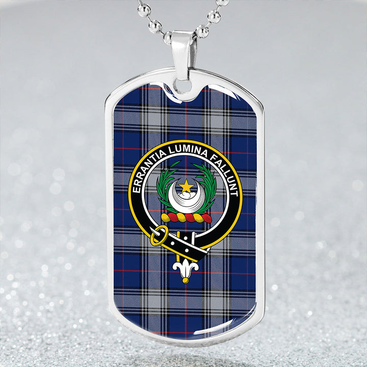 Kinnaird Modern Clan Badge Classic Tartan Dog Tag Necklace