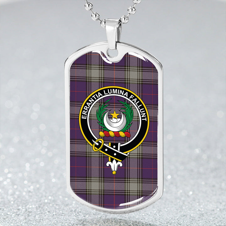Kinnaird Weathered Clan Badge Classic Tartan Dog Tag Necklace