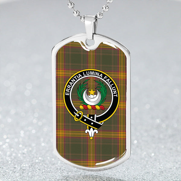 Kinnaird #2 Ancient Clan Badge Classic Tartan Dog Tag Necklace