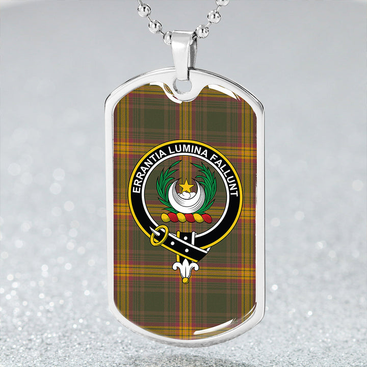 Kinnaird #2 Ancient Clan Badge Classic Tartan Dog Tag Necklace