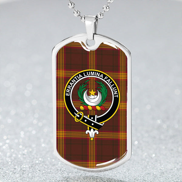 Kinnaird #2 Modern Clan Badge Classic Tartan Dog Tag Necklace