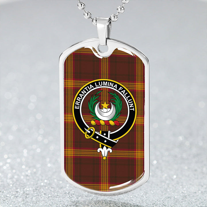 Kinnaird #2 Modern Clan Badge Classic Tartan Dog Tag Necklace