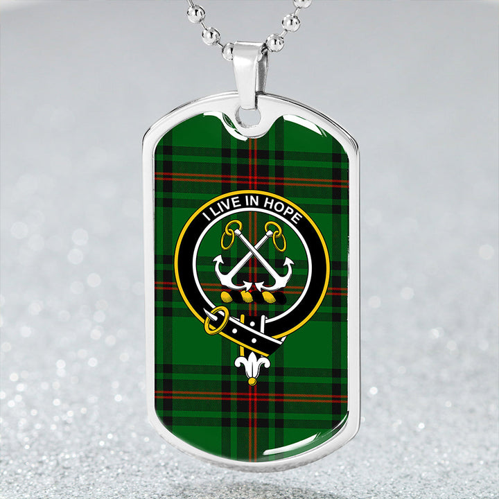 Kinnear Clan Badge Classic Tartan Dog Tag Necklace