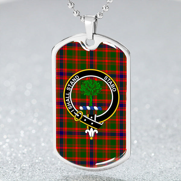 Kinninmont Clan Badge Classic Tartan Dog Tag Necklace