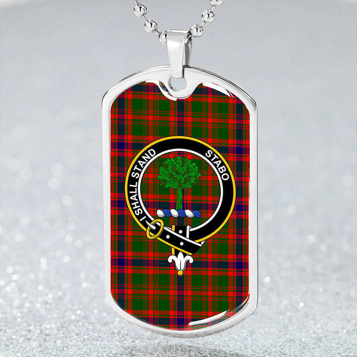 Kinninmont Clan Badge Classic Tartan Dog Tag Necklace