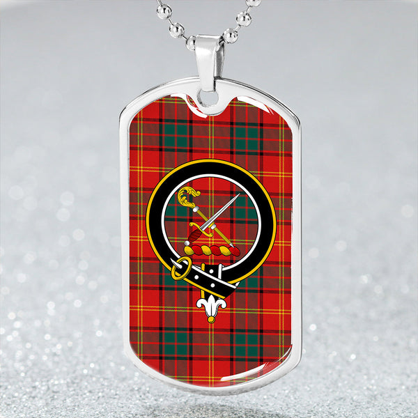 Kirk Modern Clan Badge Classic Tartan Dog Tag Necklace