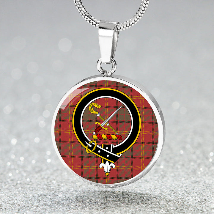 Kirk Weathered Clan Badge Tartan Classic Circle Necklace