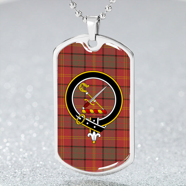 Kirk Weathered Clan Badge Classic Tartan Dog Tag Necklace