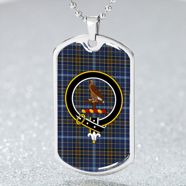 Knox Clan Badge Classic Tartan Dog Tag Necklace