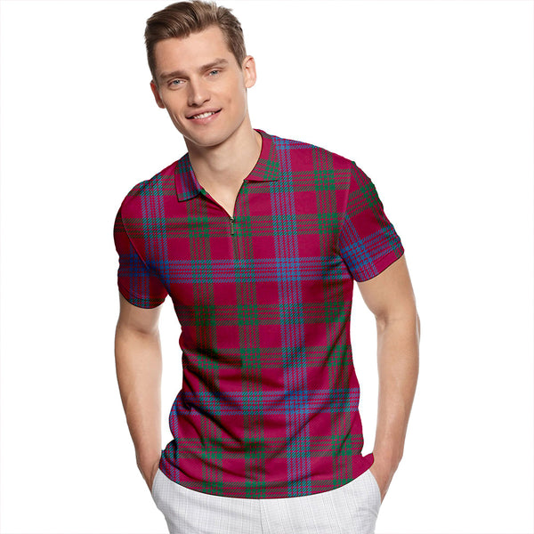 Laing Artefact (Lang Artefact) Modern Tartan Classic Lapel Zip Short Sleeve Polo