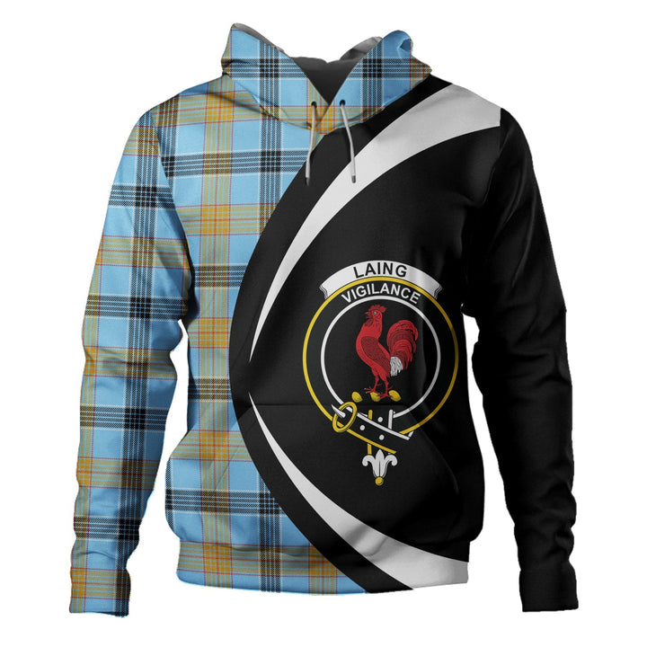 Laing (Lang) Ancient Clan Badge Tartan Hoodie Circle Style