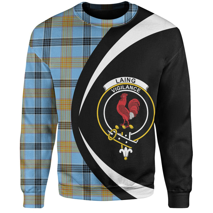 Laing (Lang) Ancient Clan Badge Tartan Sweatshirt Circle Style Personalized