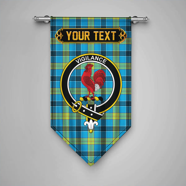 Laing (Lang) Modern Clan Badge Tartan Gonfalon Personalize