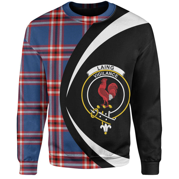 Laing of Archiestown (Lang of Archiestown) Modern Clan Badge Tartan Sweatshirt Circle Style Personalized