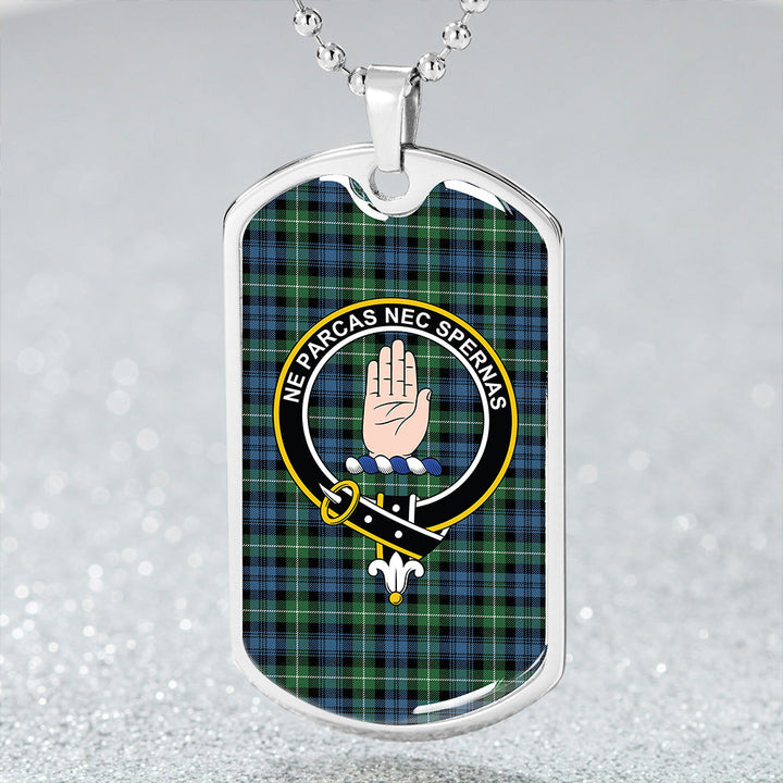 Lamont Ancient Clan Badge Classic Tartan Dog Tag Necklace