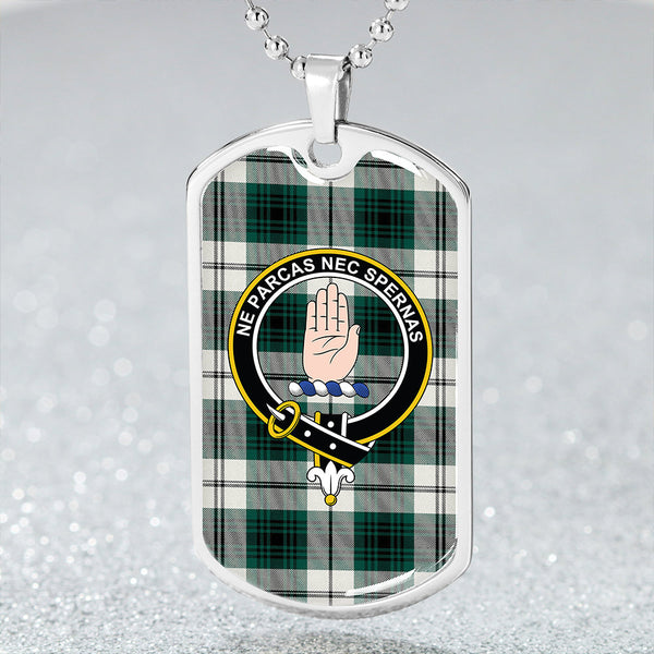 Lamont Dress Modern Clan Badge Classic Tartan Dog Tag Necklace