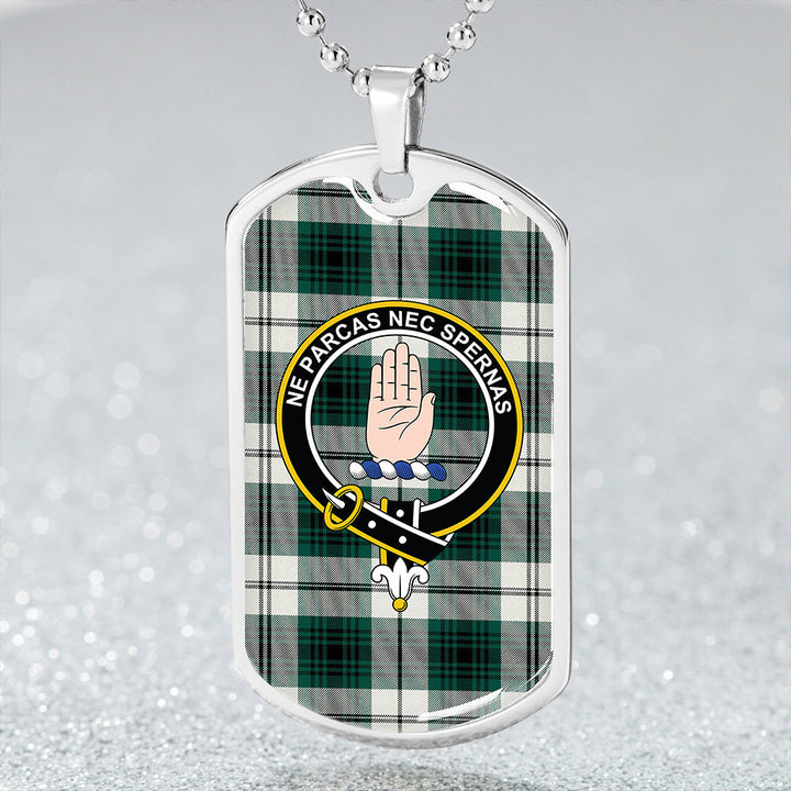 Lamont Dress Modern Clan Badge Classic Tartan Dog Tag Necklace