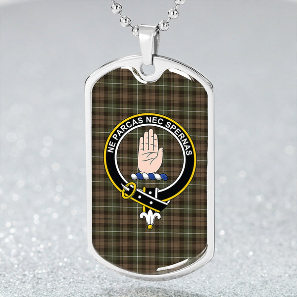 Lamont Heather Modern Clan Badge Classic Tartan Dog Tag Necklace