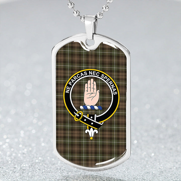Lamont Heather Modern Clan Badge Classic Tartan Dog Tag Necklace