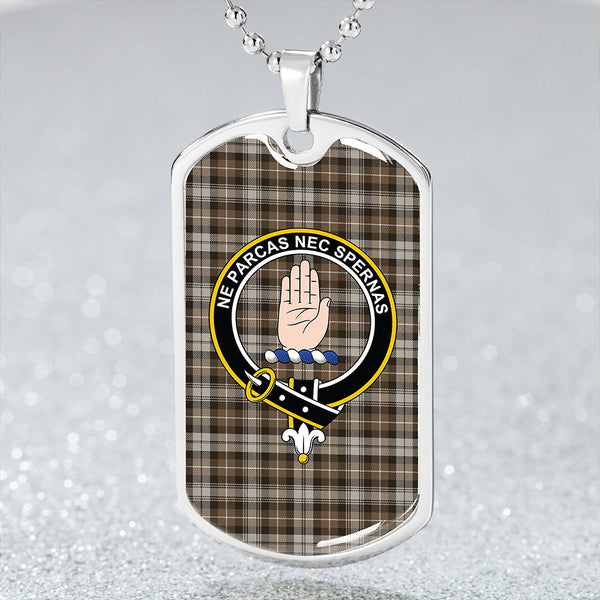 Lamont Heather (MacLamont Heather) Weathered Clan Badge Classic Tartan Dog Tag Necklace