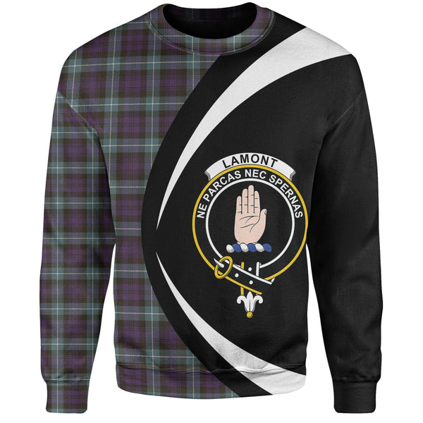 Lamont (MacLamont) Weathered Clan Badge Tartan Sweatshirt Circle Style Personalized