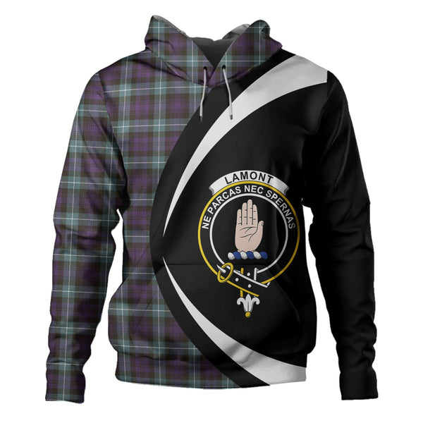 Lamont (MacLamont) Weathered Clan Badge Tartan Hoodie Circle Style