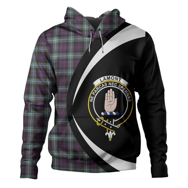 Lamont (MacLamont) Weathered Clan Badge Tartan Hoodie Circle Style