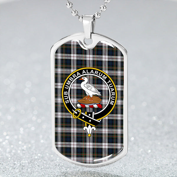 Lauder Dress Modern Clan Badge Classic Tartan Dog Tag Necklace