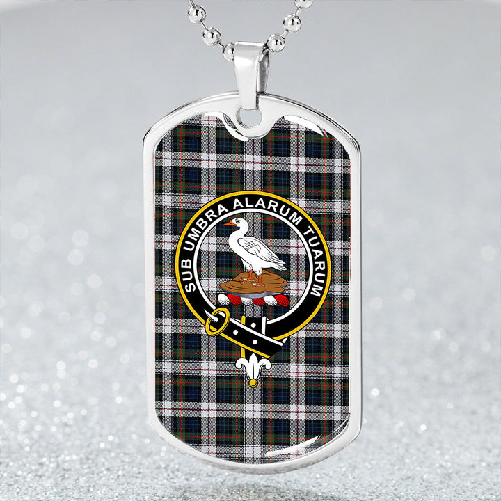 Lauder Dress Modern Clan Badge Classic Tartan Dog Tag Necklace