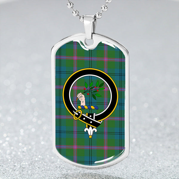 Laurie Ancient Clan Badge Classic Tartan Dog Tag Necklace