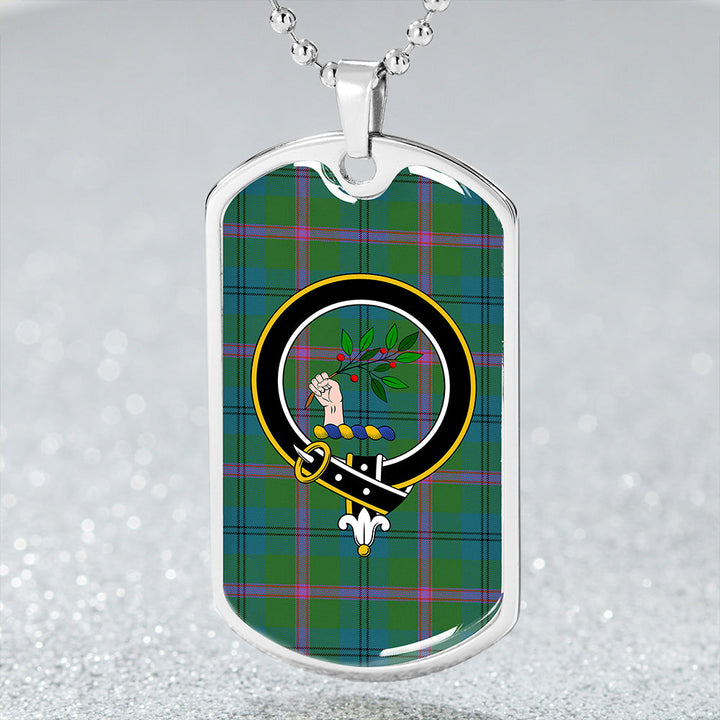Laurie Ancient Clan Badge Classic Tartan Dog Tag Necklace