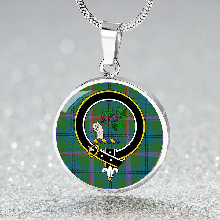 Laurie Ancient Clan Badge Tartan Classic Circle Necklace