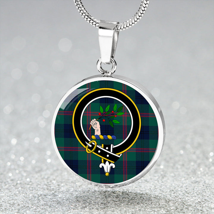 Laurie Modern Clan Badge Tartan Classic Circle Necklace