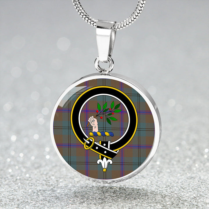Laurie Weathered Clan Badge Tartan Classic Circle Necklace