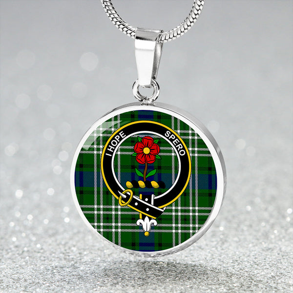 Learmonth Clan Badge Tartan Classic Circle Necklace