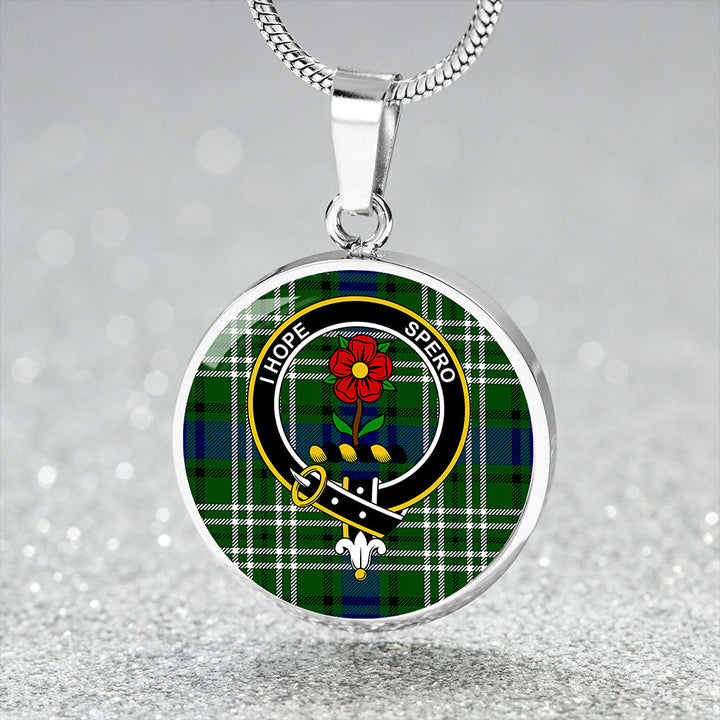 Learmonth Clan Badge Tartan Classic Circle Necklace