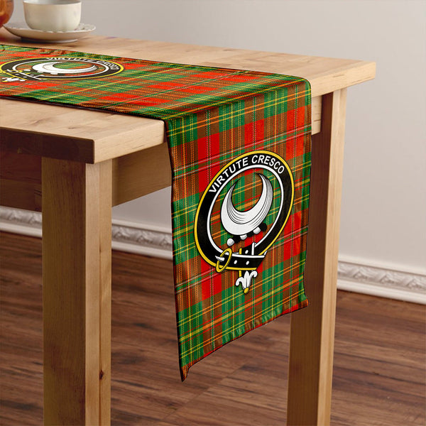 Leask Ancient Clan Badge Tartan Table Runner