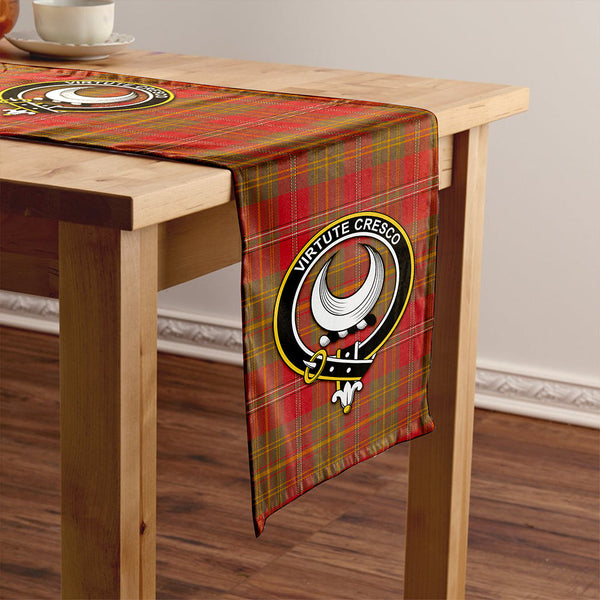 Leask Weathered Clan Badge Tartan Table Runner