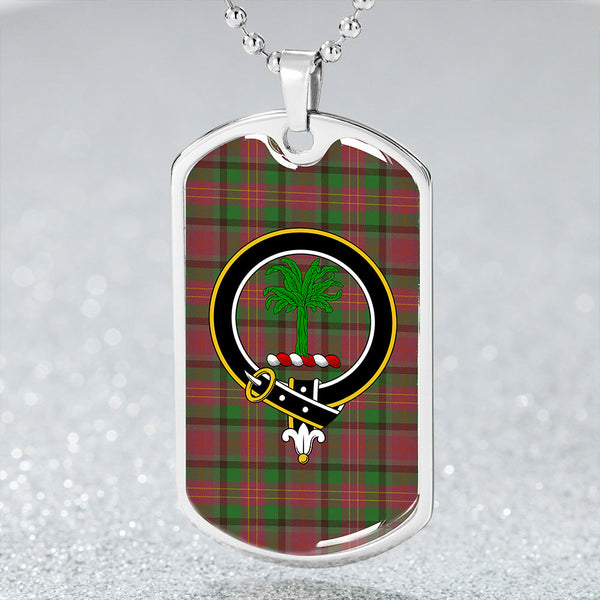 Leighton Ancient Clan Badge Classic Tartan Dog Tag Necklace