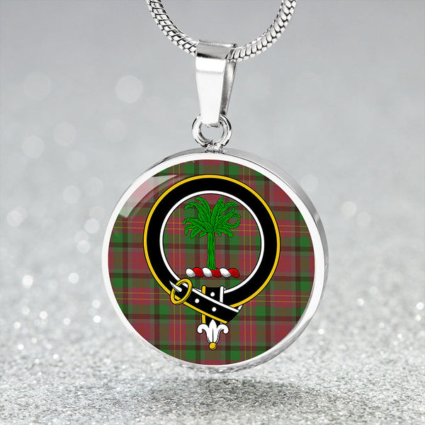 Leighton Ancient Clan Badge Tartan Classic Circle Necklace