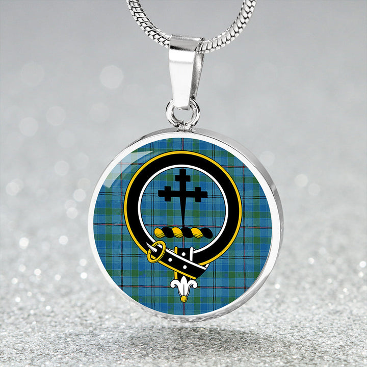 Leith District Ancient Clan Badge Tartan Classic Circle Necklace