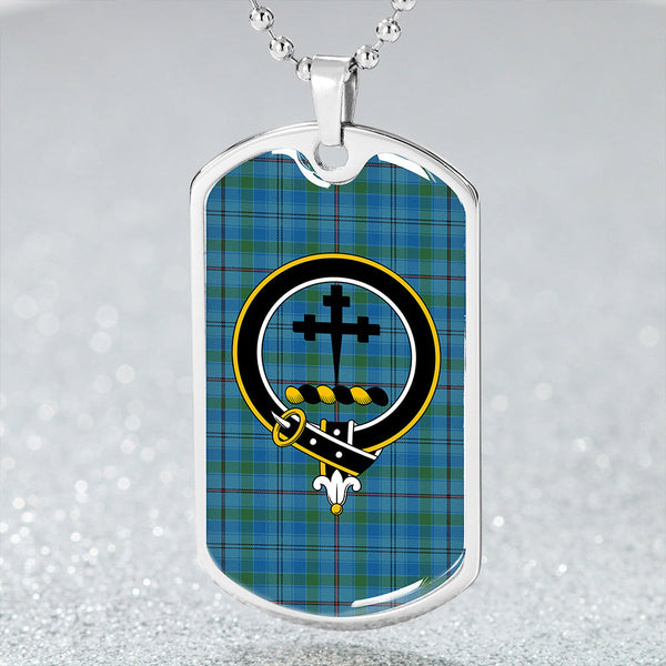Leith District Ancient Clan Badge Classic Tartan Dog Tag Necklace