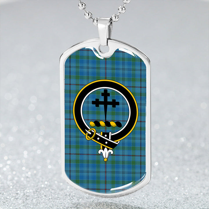 Leith District Ancient Clan Badge Classic Tartan Dog Tag Necklace
