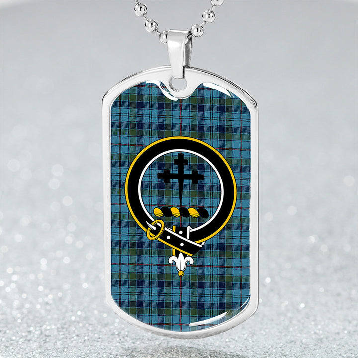Leith District Modern Clan Badge Classic Tartan Dog Tag Necklace