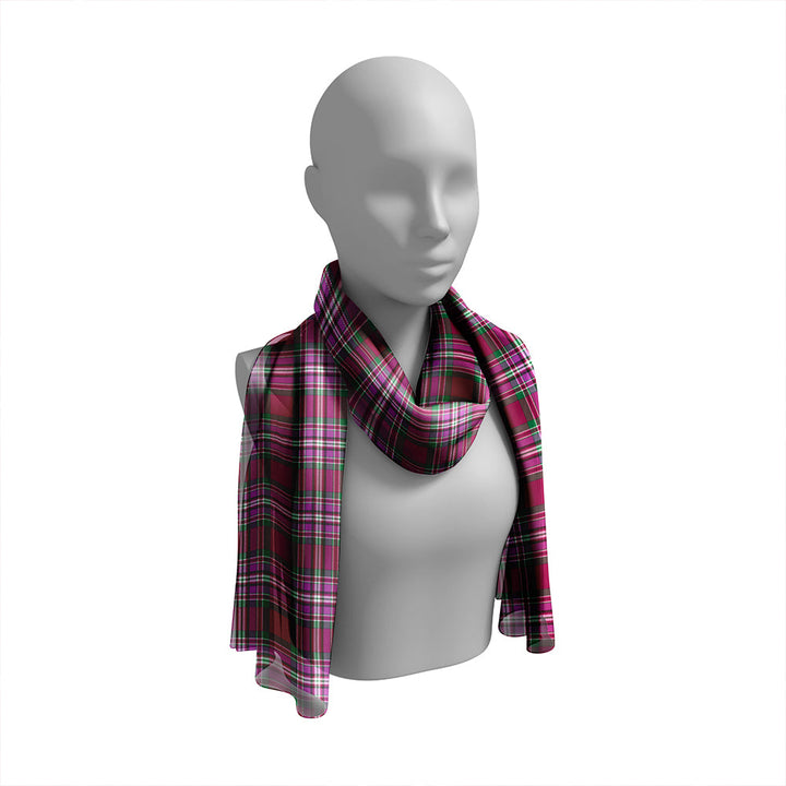 Lendrum Lyon Modern Tartan Classic Silk Habotai Long Scarf
