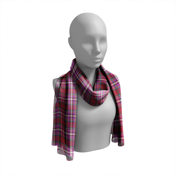 Lendrum Lyon Weathered Tartan Classic Silk Habotai Long Scarf