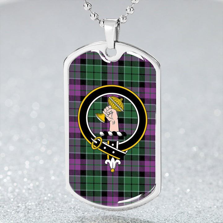 Lennie Ancient Clan Badge Classic Tartan Dog Tag Necklace