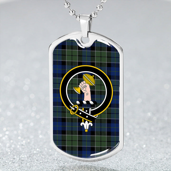 Lennie Modern Clan Badge Classic Tartan Dog Tag Necklace
