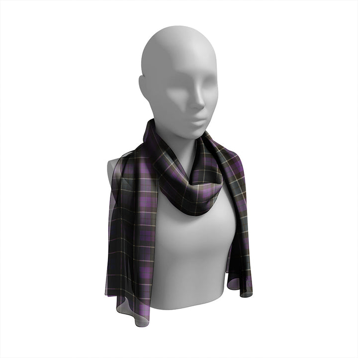 Lennie Weathered Tartan Classic Silk Habotai Long Scarf