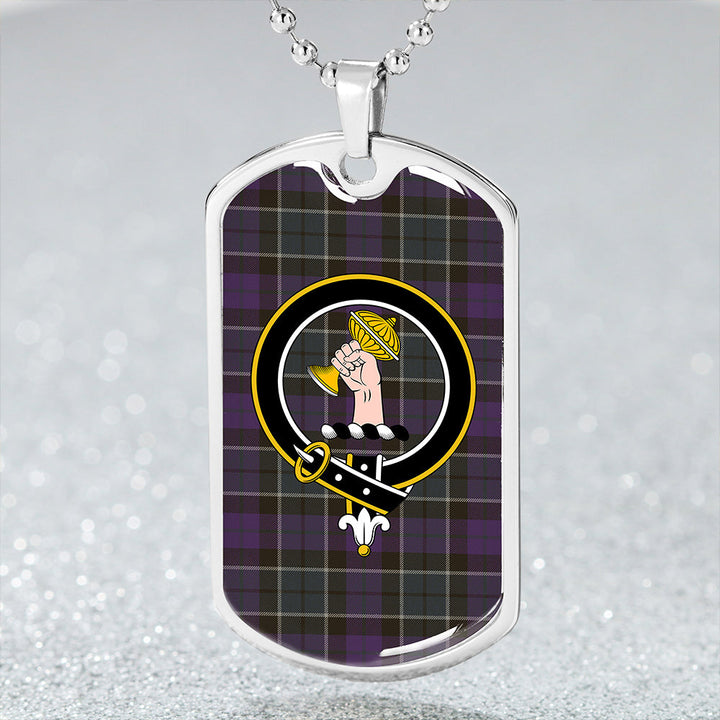 Lennie Weathered Clan Badge Classic Tartan Dog Tag Necklace